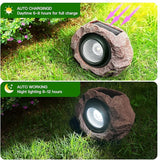 Timeflies Solar Rock Lights Outdoor, 2 Pack Super Bright Solar Spot Lights Outdoor IP65 Waterproof Solar Yard Lights, Auto On/Off Garden Decor for Outside Paths, Sidewalks, Yards, Landscapes, Patios