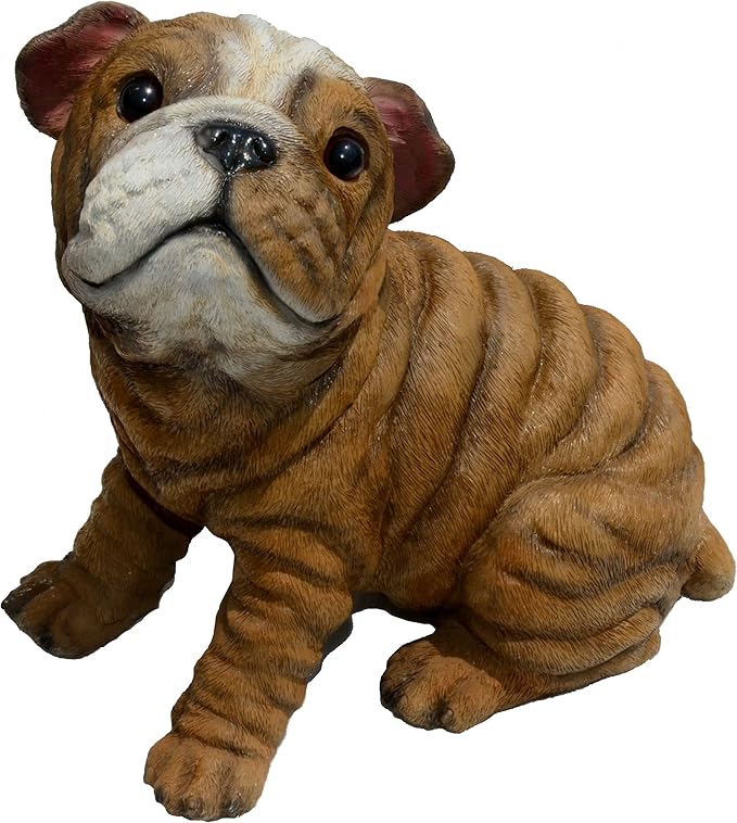 Bully Bulldog Puppy M by Michael Carr Designs - Outdoor Puppy Dog Figurine for Gardens, patios and lawns (80106)