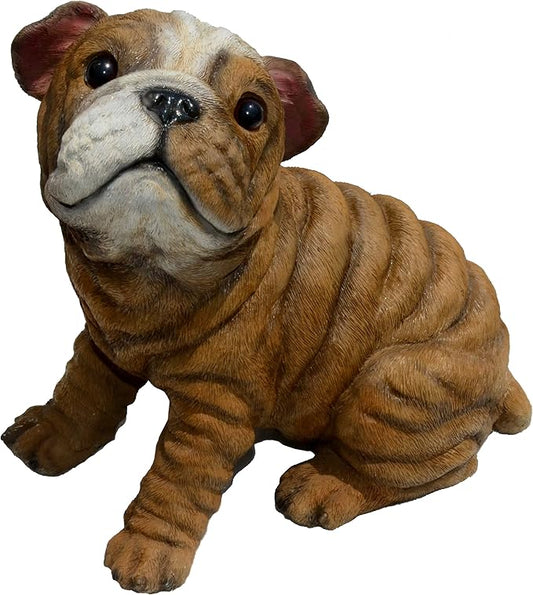 Bully Bulldog Puppy M by Michael Carr Designs - Outdoor Puppy Dog Figurine for Gardens, patios and lawns (80106)