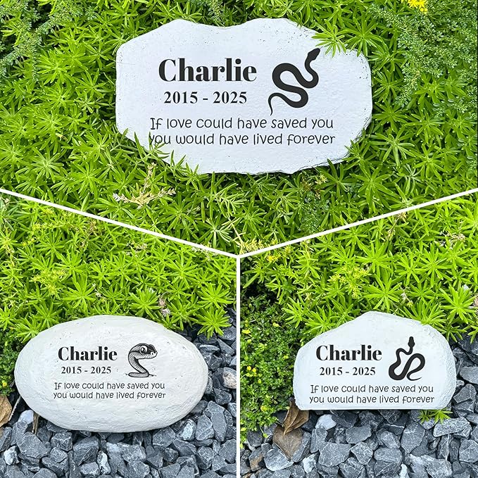 Personalized Pet Memorial Stone - Loss Gift for Pet - Snake Headstone - Snake Tombstone - Garden Memorial Gifts Stone - Stepping Stone Outdoor
