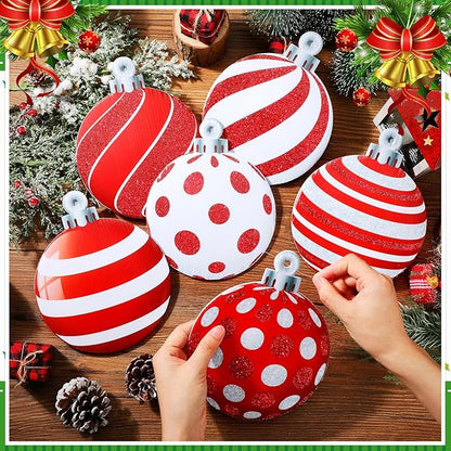 Huwena 24 Pcs Christmas Outdoor Decorations Hanging Ornaments Christmas Yard Signs Double Sided Lawn Decorations for Xmas Party Porch Lawn Decor (Fresh Style)