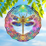 FLAGWIX Dragonfly Gifts for Women - 3D Stainless Steel Metal Wind Spinners 12 in - Dragonfly Wind Spinners Outdoor, Yard Garden Decor for Outside, Mothers Day Birthday Garden Gifts for Mom Grandma