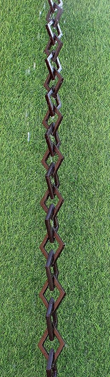 Diamond Links Rain Chain (Bronze Powder-Coat) with Installation Kit (12 Feet)