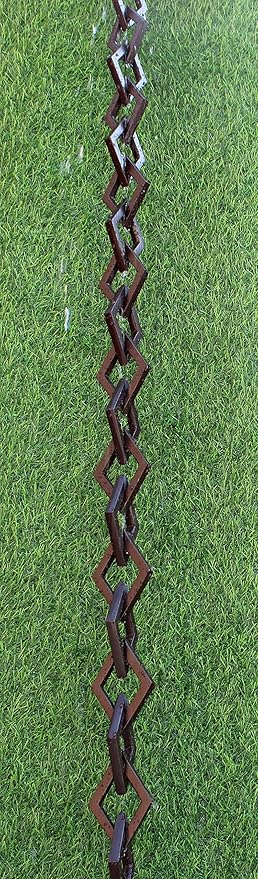 KAM Home Diamond Links Rain Chain with Installation Kit (Brown, 8.5)