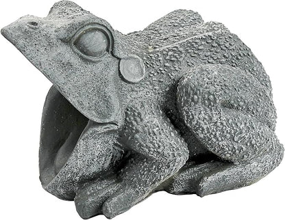 Design Toscano QM7512081 Garden Frog Decorative Object, Grey Stone