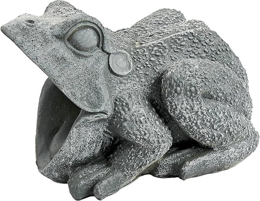 Design Toscano QM7512081 Garden Frog Decorative Object, Grey Stone
