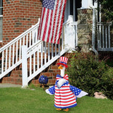 4 Pcs/Set 4th of July Porch Goose Outfit, 23" High Lawn Goose Statue Patriotic Costume Clothing, Independence Day Porch Garden Geese Clothes with Hat Glasses Bow Tie for Outdoor Patio Yard Decoration