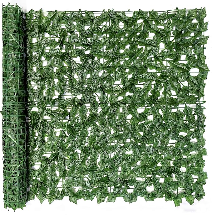 Privacy Fence Screen Artificial Ivy Grass Wall Screen 120x40 in Balcony Fence Privacy Screen Faux Vines Green Backdrop Fake Ivy Wall Panels Hedge Fence for Patio,Garden, Backyard Indoor Outdoor deocr