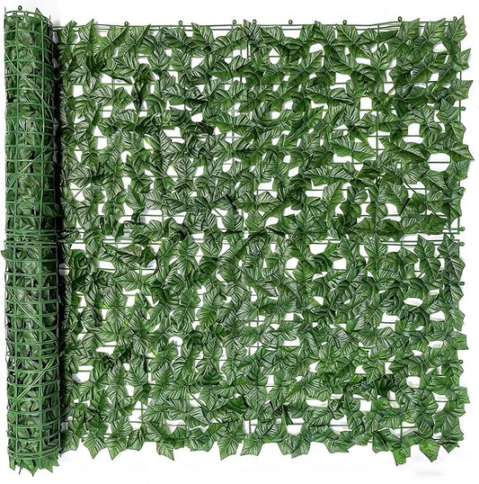 Privacy Fence Screen Artificial Ivy Grass Wall Screen 120x40 in Balcony Fence Privacy Screen Faux Vines Green Backdrop Fake Ivy Wall Panels Hedge Fence for Patio,Garden, Backyard Indoor Outdoor deocr