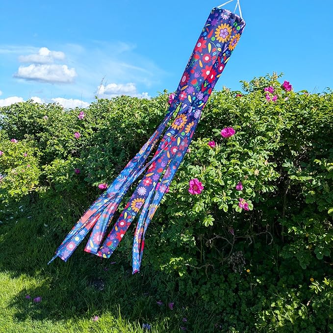 Madrona Brands Blooming Flowers Spring Windsock for Outside 48 Inch | Durable Outdoor Decorative Hanging Wind Sock Flag | Patio, Yard, Garden