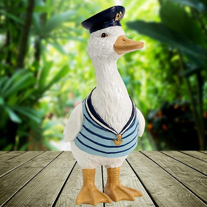 Leekung Duck Garden Decor Outdoor Porch Duck Statues Resin Sculptures Decorative Lawn Ornaments for Outside Garden Fence Patio Yard Animal Beach Nautical Decor Gardening Gifts for Women