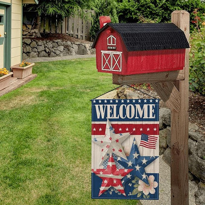 4th of July Garden Flag Seasonal Double Sided 12 x 18 Inch Small Yard Flag for Indoor Outdoor Decor Holiday All Seasons