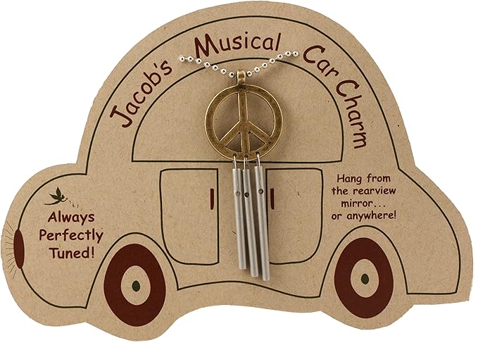 Jacob's Musical Car Charm, Peace Sign, Mini Wind Chime