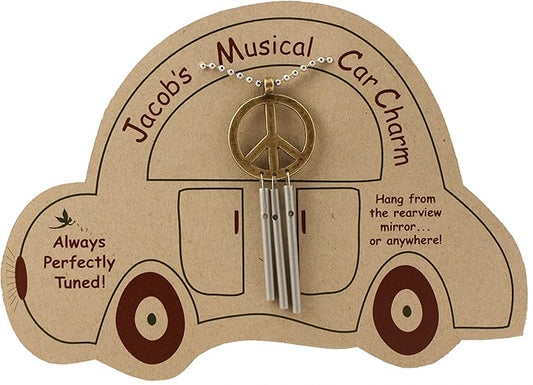 Jacob's Musical Car Charm, Peace Sign, Mini Wind Chime