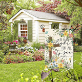 AVOIN colorlife Spring Floral Garden Flag 12x18 Inch Double Sided Outside, Eucalyptus Flowers Seasonal Cross Yard Outdoor Flag