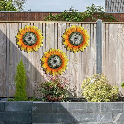Garden Decor for Outside,2 Pack 40 inch Sunflower Garden Stakes Spring Decor, Metal Flower Yard Art for Outdoor Lawn Ornaments, Garden Pathways, and Patio Decoration