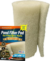 Aquatic Experts Beige COARSE Pond Filter Pad - 1.25 inch Thick - Bulk Roll Water Garden Filter Pond Media - Made in USA, (24" x 56")
