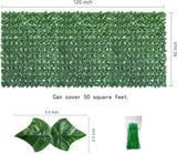 Bybeton Artificial Ivy Privacy Fence Screen - 60" X 120" UV-Anti Fake Leaves Vines - Patio Balcony Privacy, Garden, Backyard Greenery Wall Decor