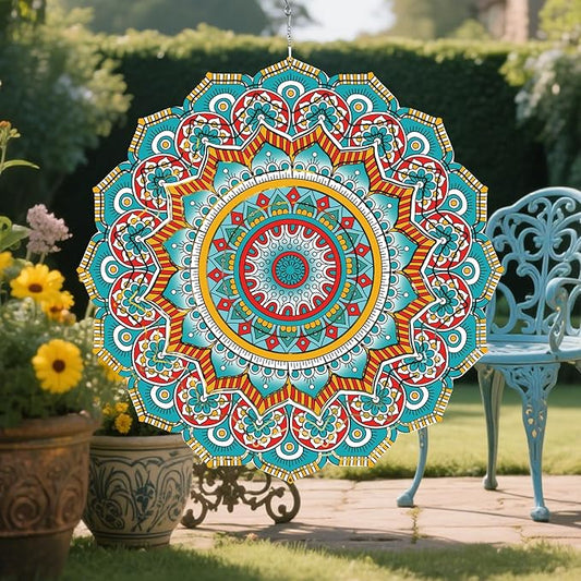Mandala Gifts for Mom, Moms Wind Spinners, Mother's Day Best Gift for Mom, Mother Birthday Gift from Daughter Son, Love Reminder Gifts for Mother's Day, Garden Decor Gifts for Outside, Patio, 12in