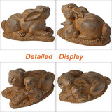 Rabbit Garden Outdoor Statue Resin Easter Bunny Statues for Home, Living Room Decoration, Garden Decor,Brown