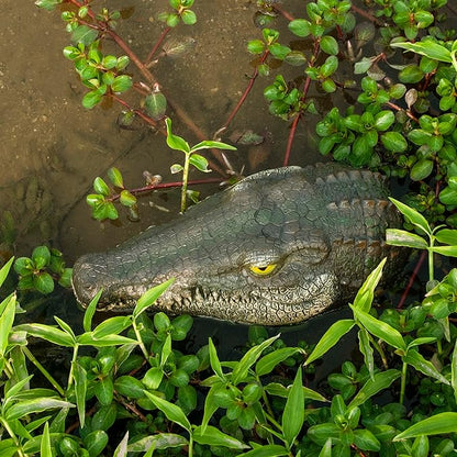 LUEUR Floating Alligator Head Garden Decor for Ponds & Pools – Realistic Crocodile Head Floating Ornament, Decorative Alligator Accent for Outdoor Water Features, Yard & Landscape Decoration