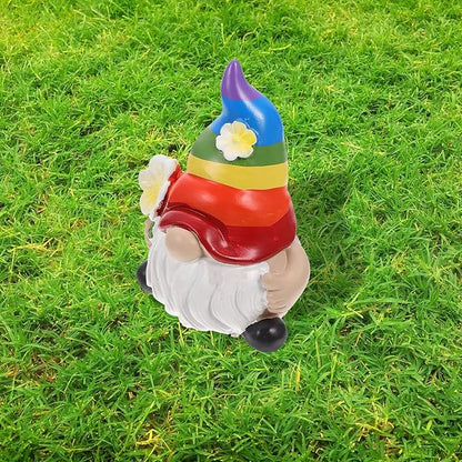 Cabilock Rainbow Gnome Garden Statue Scandinavian Tomte Nisse Figurine Gay Pride LGBTQ Cheer Up Decorations for Home Farmhouse Kitchen Decor (2.7x4.3 inch)