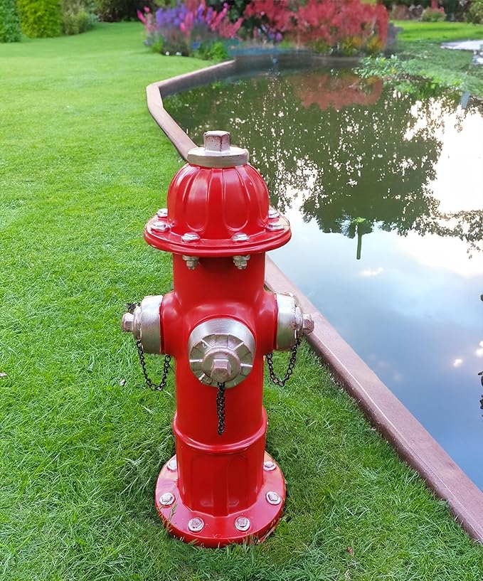 Teaeeno Fire Hydrant for Dogs,Resin Outdoor Statue for Small Dogs, Pee Post Aid & Delightful Outdoor Garden Decor, Dog Statue with Pee Post, Hand-Painted,Weather,Outdoor Ornament (Red)