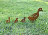 Duck Metal Stake Decorative Garden Stakes Duck Silhouette Garden Statues for Yard Outdoor Lawn Patios Garden Decoration, Set of 4