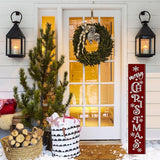 Merry Christmas Sign Xmas Front Door Hanging Decor Wooden Vertical Indoor Outdoor Porch Standing Signs For Garden Home Yard Farmhouse Porch 47.2 x 7.8 Inch