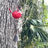 Things2Die4 85-Inch Metal Rain Chain with 7 Three-Dimensional Red Cardinal Birds, Rustic Brown Finish, Weighted Bell at Bottom, Decorative Downspout Alternative for Outdoor Garden or Patio Décor