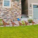 Metal Garden Decorative Statues Distinct Hen and Chicks Silhouette Design,Black Hollow-Cut Yard Art, Perfect Decor for Lawns Yard Gardens (Large, Quail)