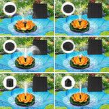 Solar Water Fountain for Bird Baths, Floating Solar Powered Water Fountain Pump for Birdbath, Garden, Pond, Pool, Outdoor Decor, Water Lily, Orange