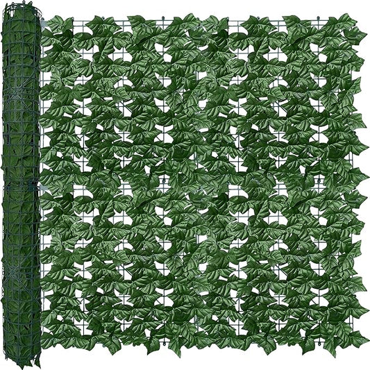 ODTORY Artificial Ivy Privacy Fence Wall Screen: 40X100 in UV-Anti Faux Greenery Backdrop Ivy Vine Leaf Hedges Fence Panels for Patio, Balcony, Garden, Backyard Indoor Outdoor Green Decor