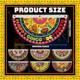 6 Pcs Cinco De Mayo Bunting Fan Flag Mexican Fiesta Half Fan Banners 1.5 x 3ft Donkey Hanging Flag Banner Tacos Cactus Bunting Decoration for Outdoor Indoor Garden Yard Party Decor(Mexican)