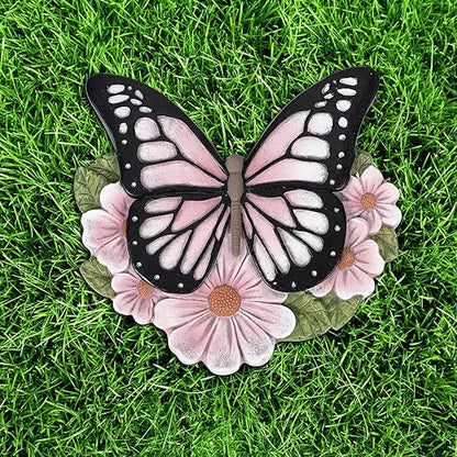 LIANTRAL 3 Pack Butterfly Garden Stepping Stones, Outdoor Decorative Stone for Garden Yard, Patio, Garden, Walkway, Outdoor and Indoor Home Decor