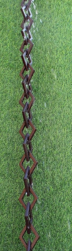 Diamond Links Rain Chain (Bronze Powder-Coat) with Installation Kit (12 Feet)