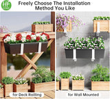 HFHOME Set of 4 Adjustable Window Planter Box Brackets, White Brackets for Window Boxes Planters, Planter Shelving with Adjustable Size The Width of The Bottom of The Planter Box (Patent Registered)