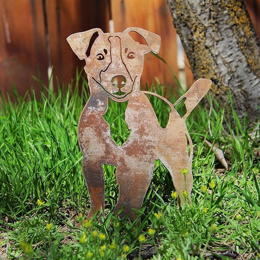 Jack Russell Terrier Corten Steel Dog Silhouette Rust Art Garden Décor Pet Memorial Spring Garden Gift Dog Breed Metal Sign,Dog Grave Marker,Pet Loss Gift,Custom Dog Memorial Stake.