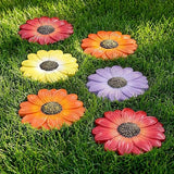Cinnvoice 6 Pack Daisy Garden Stepping Stones Outdoor - 10 Inch Resin Decorative Stone for Garden Walkway Patio Landscaping Yard Decor