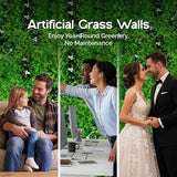 NatraHedge 20''X40'' Artificial Maui Living Wall Grass Wall Decor, 5Pcs (28SqFt) Hedge Leaf Grass Panels for Indoor, Outdoor, Garden and Balcony Privacy Fence Screen