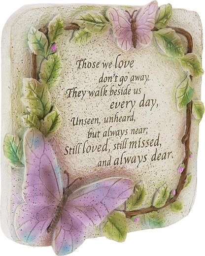 MyGift Memorial Garden Stone Sympathy Verse Hanging Wall Decor, Remembrance Stepping Stone