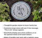 Let's Make Memories Personalized Floral Garden Stones - This is Us Path Stones for Families - Garden Décor - Customize with Message & Names - Large