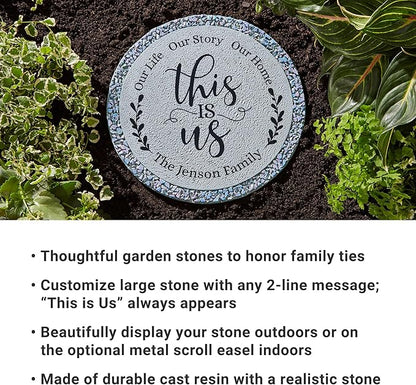 Let's Make Memories Personalized Floral Garden Stones - This is Us Path Stones for Families - Garden Décor - Customize with Message & Names - Large