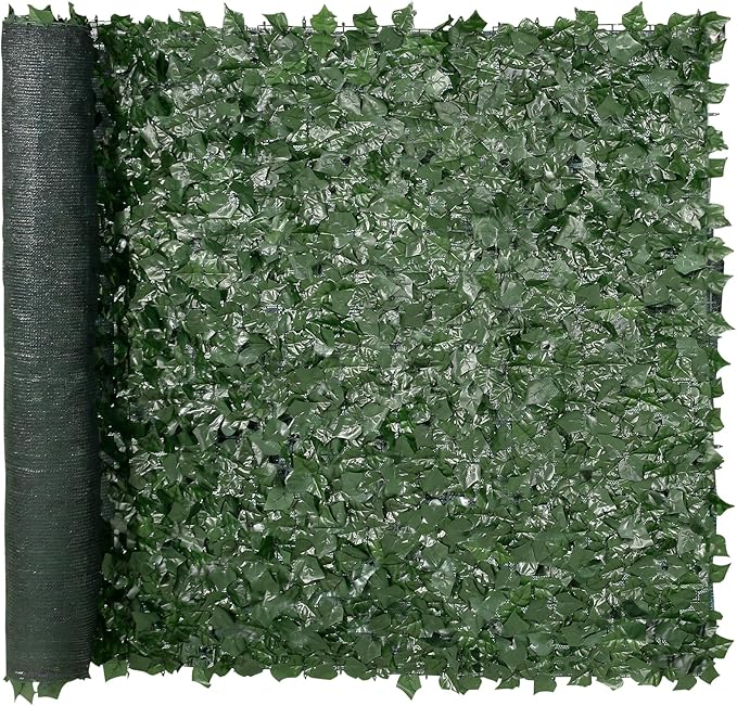 VEVOR Artificial Ivy Privacy Fence Screen, 59 x 98 in Faux Ivy Vine Leaf Hedges Fence, Greenery Privacy Fence with Mesh Cloth Backing, Green Wall Decoration for Outdoor Garden, Yard, Balcony