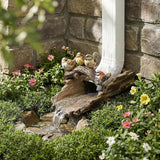 Bird Gutter Downspout Statue Splash Block Outdoor Garden Decoration, 11.4” x 6.9” Gutter Extender Diverter Rain Guardian Statues for Patio, Yard Accessory, Resin Decorative Concrete Pond Koi Decor