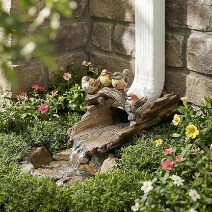 Bird Gutter Downspout Statue Splash Block Outdoor Garden Decoration, 11.4” x 6.9” Gutter Extender Diverter Rain Guardian Statues for Patio, Yard Accessory, Resin Decorative Concrete Pond Koi Decor