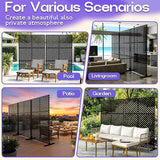 MTART Metal Privacy Screen 72" H x 47.2" Decorative Outdoor Privacy Screen Privacy Panel with Stand for Balcony Deck Patio Lawn Garden, Privacy Fence (Black-Arrow)
