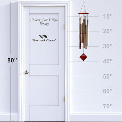 Woodstock Wind Chimes of the Eclipse Chimes for Outside, 40" Bronze Large Deep Tone Chime Décor for Outdoor Garden, Patio, Porch, Encore Collection