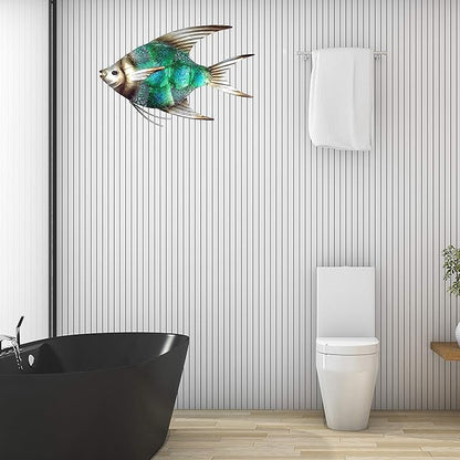 JOYBee 12.5inch Coastal Ocean Sea Metal Fish Wall Art Decor -Christmas Decorations-Perfect for Coastal，Nautical，Beach，or Boat Decor-Metal Wall Decor-for Garden Home Patio Bathroom Kitchen