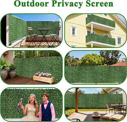 iCover Artificial Ivy Privacy Screen for Fence, 39x98in Strengthened Joint Prevent Leaves Falling Off, Faux Hedge Panels Greenery Vines, Decorative Fences for Outdoor Garden